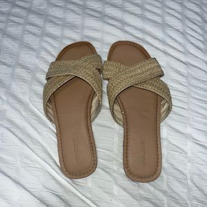 Rattan sandals slip on flat sandal Old Navy